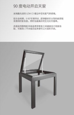 90度电动开启天窗1
